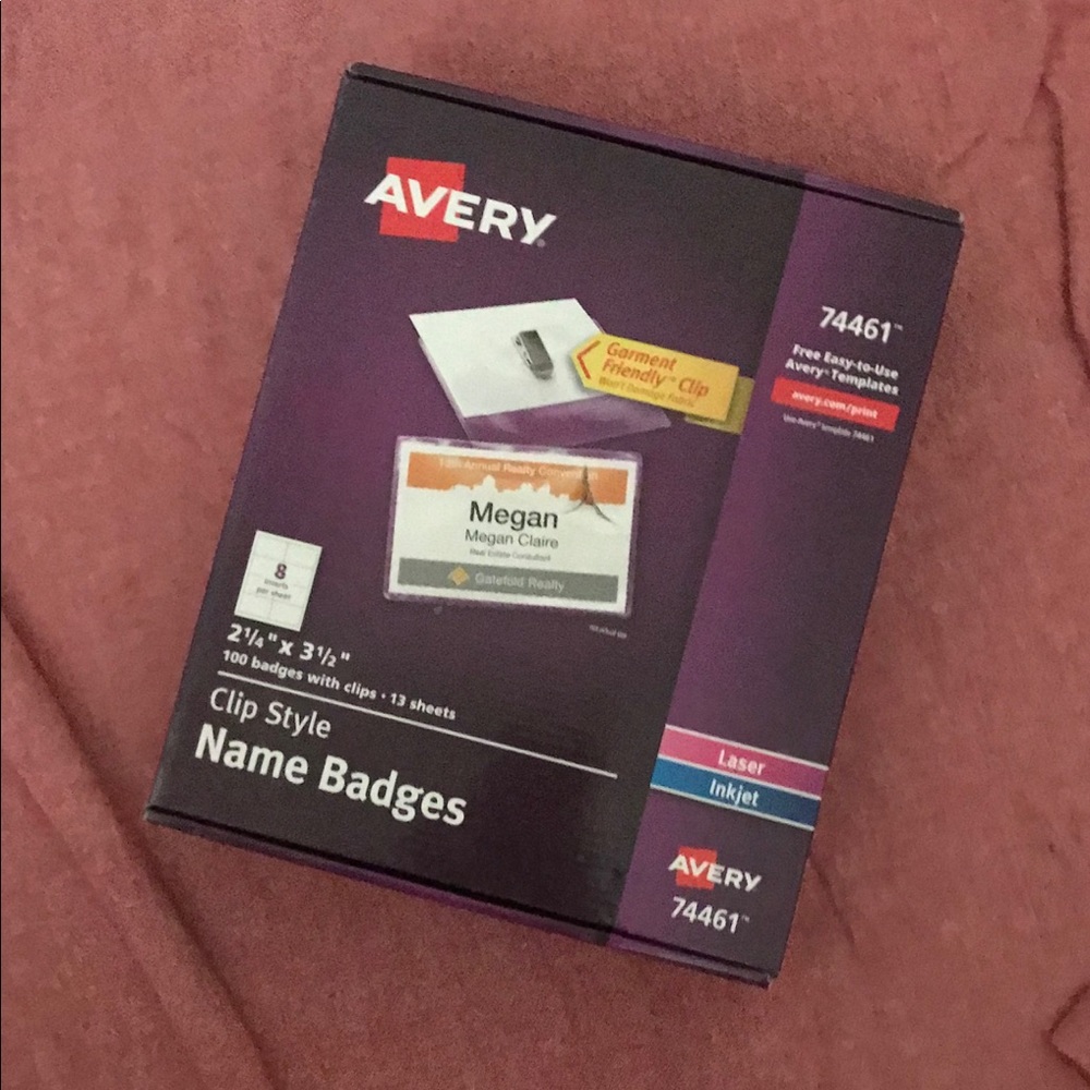 Avery® Clip Style Name Badges